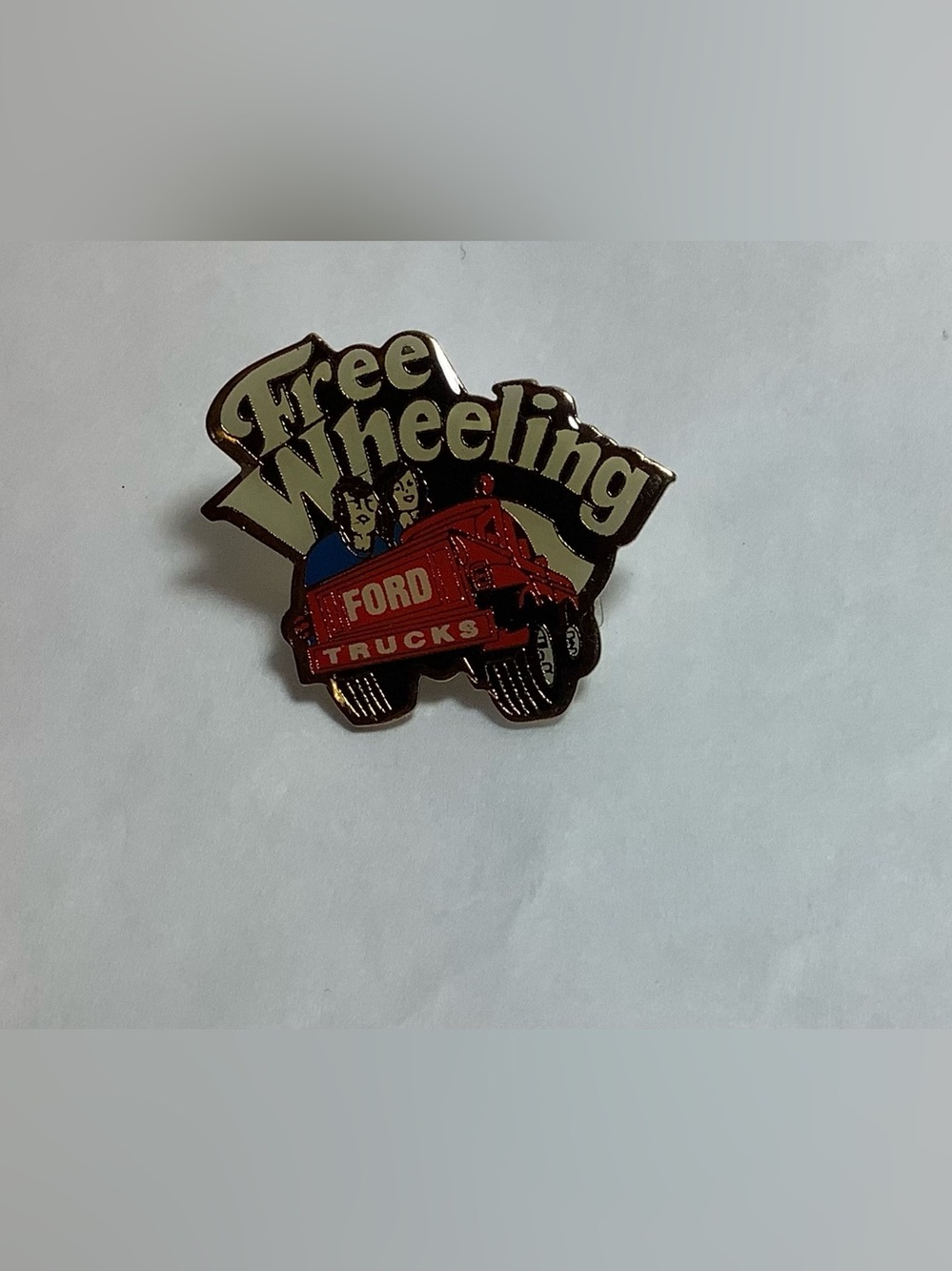 Vintage Ford trucks free Wheelin enamel pin – official licensed product.